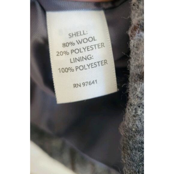 J Jill Size XL Plaid Coat Button Up Jacket Wool Blend Grey /Brown Front Pockets - Picture 7 of 7